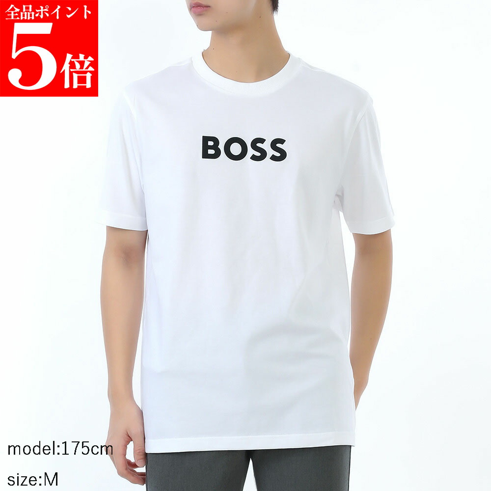 【春の応援SALE全品P5倍＆最大2万円値引きクーポン15日迄】HUGO BOSS ヒューゴボス Tシャツ 50553652 TS Logo メンズ 半袖 ステートメントロゴ レギュラーフィット クルーネック 男性用 紳士用