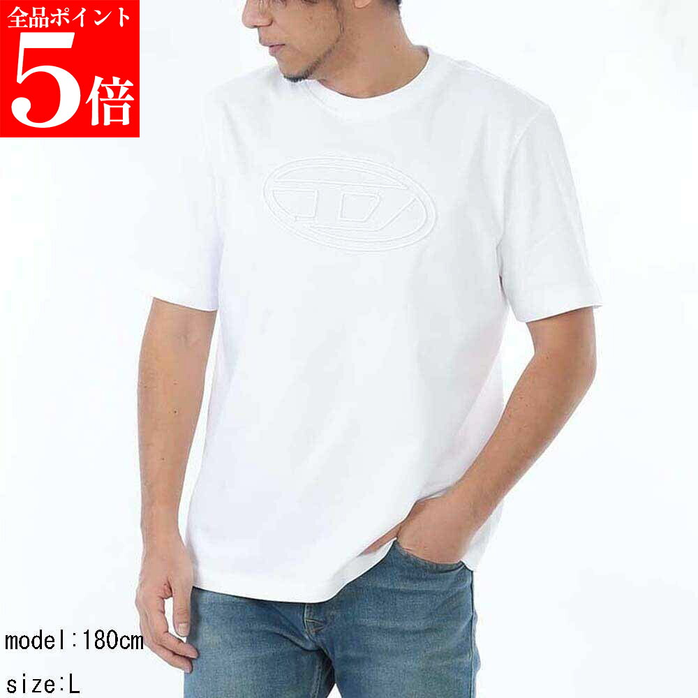 【お買い出しﾏﾗｿﾝSALE★全品尖んがり5倍】DIESEL ディーゼル A17402 0NJBM 100 T-ADJUST-BIGOVAL 半袖 ティーシャツ メンズ 成人男性用 成人男性用 メンズファッション-トップス-Tシャツ・カットソー