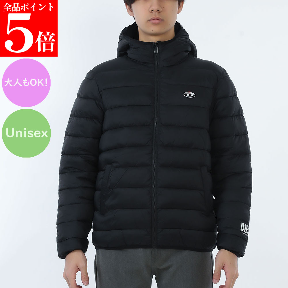 【ｽｰﾊﾟｰSALE☆全品P5倍＆最大限度2万円ｽﾍﾟｼｬﾙｸｰﾎﾟﾝ15日迄】DIESEL KIDS JSTONY 中綿上衣 J02695 KXBT0 K900 メンズ ボーイズ レディース ガールズ 成年者も聞き届ける ユニ一発やる 成人男性用 お上さん用