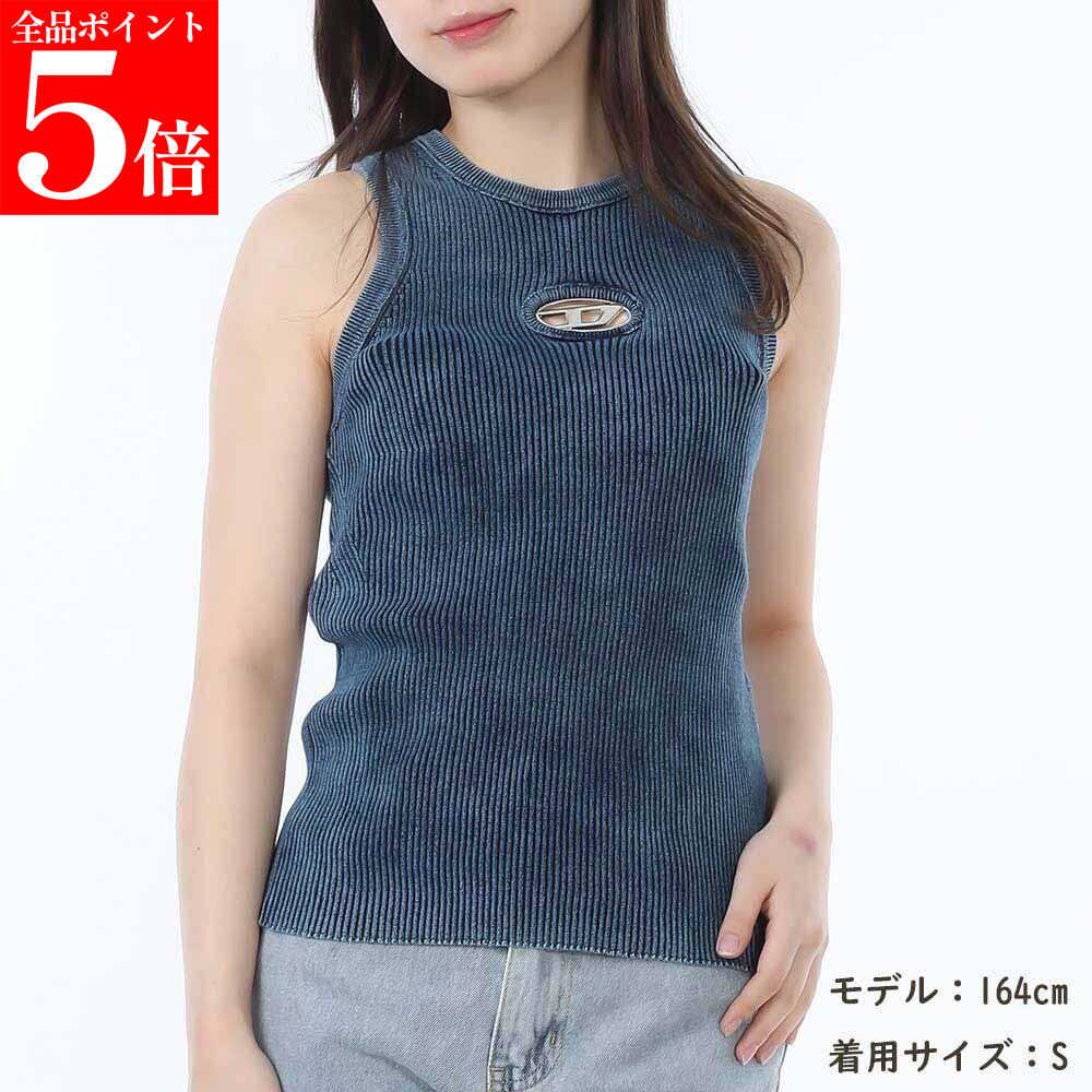 【春の応援SALE全品P5倍＆最大2万円値引きクーポン15日迄】DIESEL ディーゼル A14817 0ANAH 8AT M-ANCHOR-A-SL タンクトップ ノースリーブニット レディース