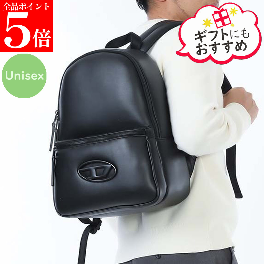 【正規品・新品・GW直前ｽｰﾊﾟｰSALE全品P5倍＆全品5％値引きｸｰﾎﾟﾝ30日迄】DIESEL ディーゼル バックパック HOLI-D BACKPACK M X10263 P5925 メンズ リュック オーバルD ロゴ 鞄 ブラック 黒 男性用 紳士用