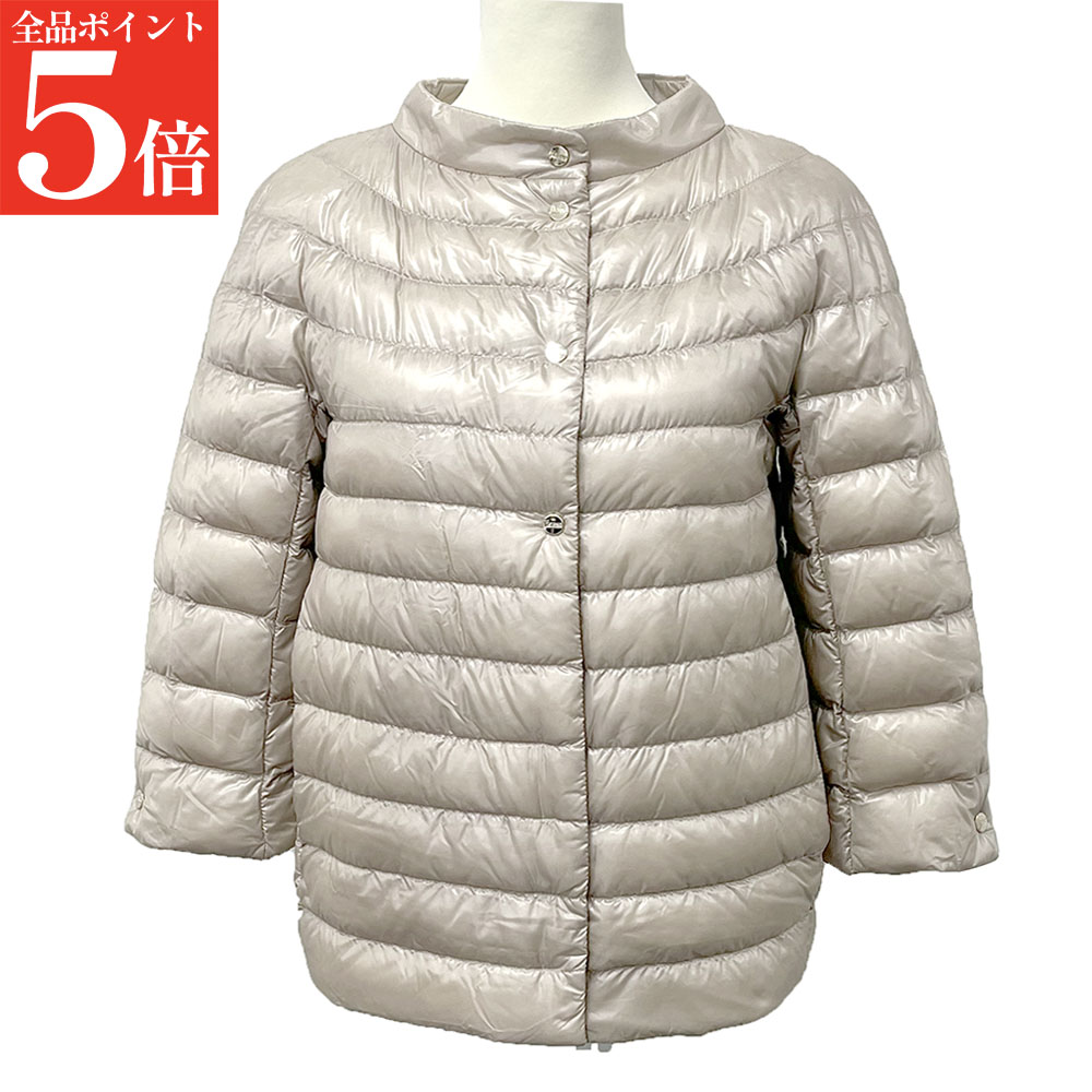 【春の応援SALE全品P5倍＆最大2万円値引きクーポン15日迄】HERNO ダウンジャケット PI002218D 12017Z ナイロン ライトダウン レディース Ｈロゴ 軽量 七分袖 女性用 婦人用