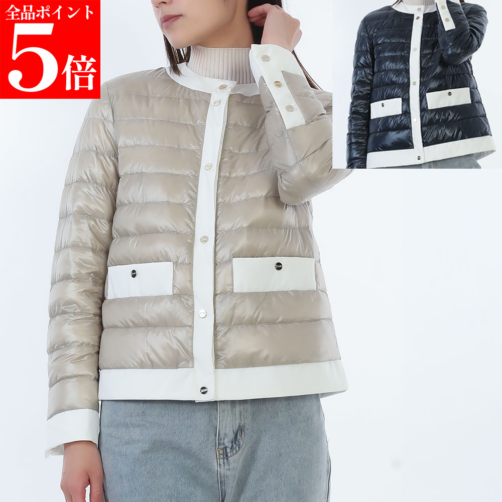 【春の応援SALE全品P5倍＆最大2万円値引きクーポン15日迄】HERNO ヘルノ スプリング ダウンジャケット PI002203D 12017Z レディース バイカラー Ｈロゴ 軽量 女性用 婦人用 カラー2色