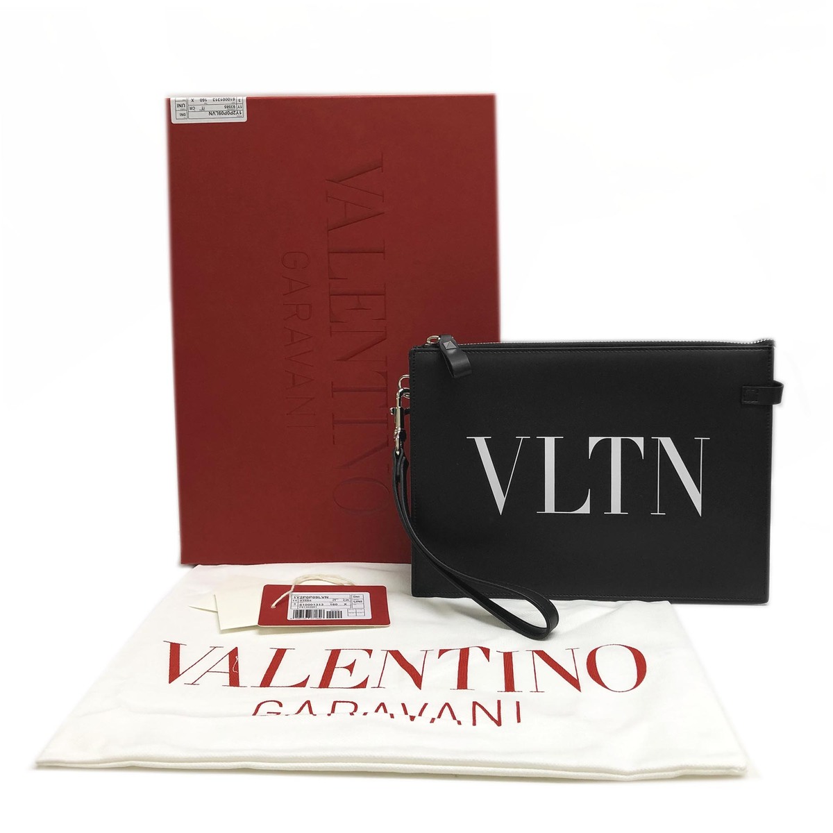 美品激安通販】 Valentino バレンティノ VLTN クラッチバッグ(黒） www