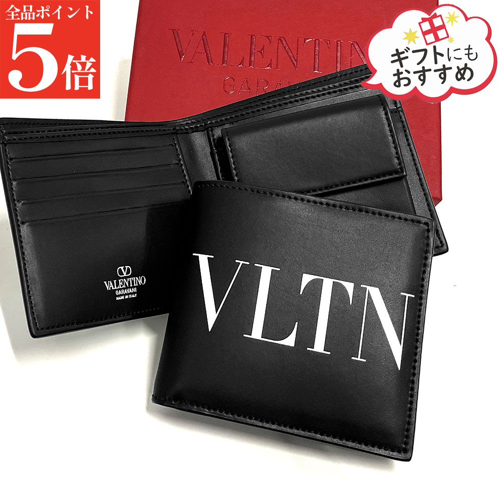 【ｽｰﾊﾟｰSALE☆全品P5倍＆最大限度2万円ｽﾍﾟｼｬﾙｸｰﾎﾟﾝ15日迄】VALENTINO バレンティノ 4Y2P0577LVN 0NI VLTN メンズ 二つ折り紙入れ 成人男性用 成人男性用