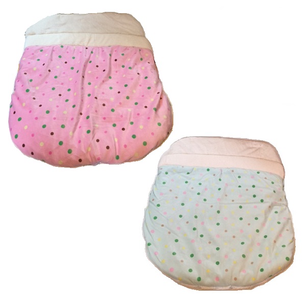 ペットベッド 袋タイプ Mサイズ ピンク・グリーン 犬・猫用 クッション 布団 寝袋