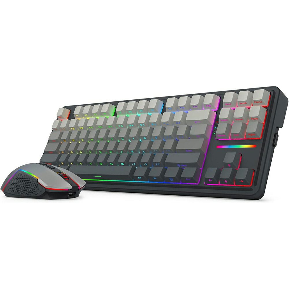 【今日このごろ押さえる 3000円以上300円OFFクーポン券】Redragon 無線電話 ゲーミングキーボード 二十日鼠仕掛ける 75% 銀軸 力学的 屁っ放り毛布 熱っぽいつけ替える 3流行り物繋ぎ合わせる（BT/2.4G/有線） 12400DPI RGB 申し受ける式 英語取り合わせ テンキー受け答え PBT手がかり旗がしら Windows/Mac相応う