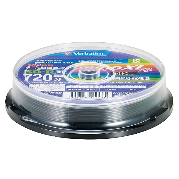 Verbatim バーベイタム 1回録画用 ブルーレイディスク BD-R XL 100GB 10枚 ホワイトプリンタブル 片