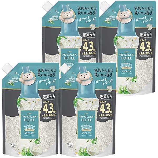 レノア アロマジュエル HOTEL お洗い濯ぎの芳ばしさ信用販売ビーズ 白いこと紅茶の芳ばしさ 詰め替え 1810mL×4