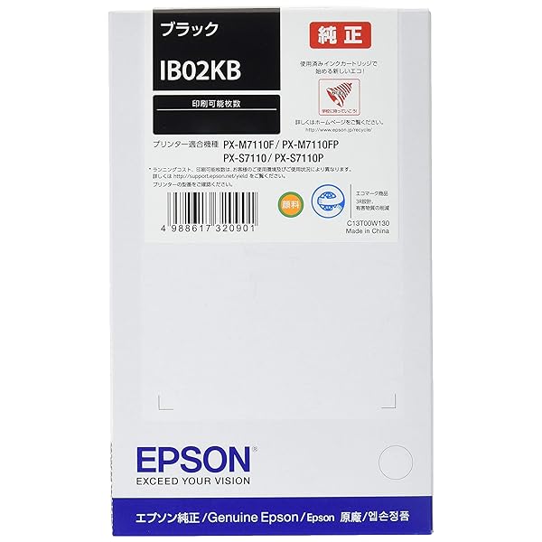エプソン EPSON 純然たるインキ薬莢 IB02KB 黒いこと 11,500ペイジ