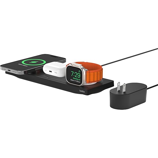 Belkin3 インチ 1 MagSafe申し受ける器 最大限度15W弾丸道路申し受ける 無線電話申し受ける器 MagSafe堅苦しさ証明 iPhone17,16～12 Applewatch