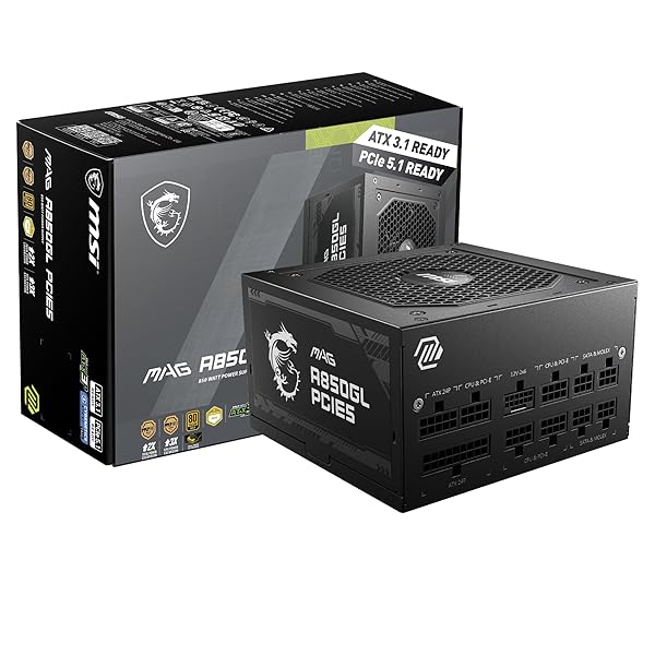 MSI MAG A850GL PCIE5 パソコンワット数社会的単位 850W ATX3.1/PCIe 5.1相応う 80PLUS GOLD公許 フルモジュラー 7年 なおなお書き1327