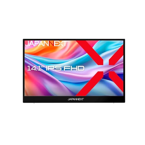 JAPANNEXT 14.1in 移動性管する IPS ダイアログボックス 盛りだくさん固定ディスク 1920x1080解像力 (USB/Type C/MAC パソコン相応う/スピー