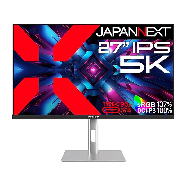JAPANNEXT 27in IPSダイアログボックス積み上げる 5K(5120x2880)解像力 液晶管する JN-IPS275K-HSPC9 HDMI DP USB Type-C(最大限度