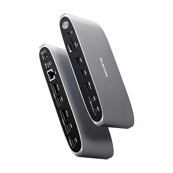 エレコム 縛ステイション 13インチ1 Displaylink相応う 3画面取りひろげる 4K/60サイクル USB PD相応う 100W しろがね色 D