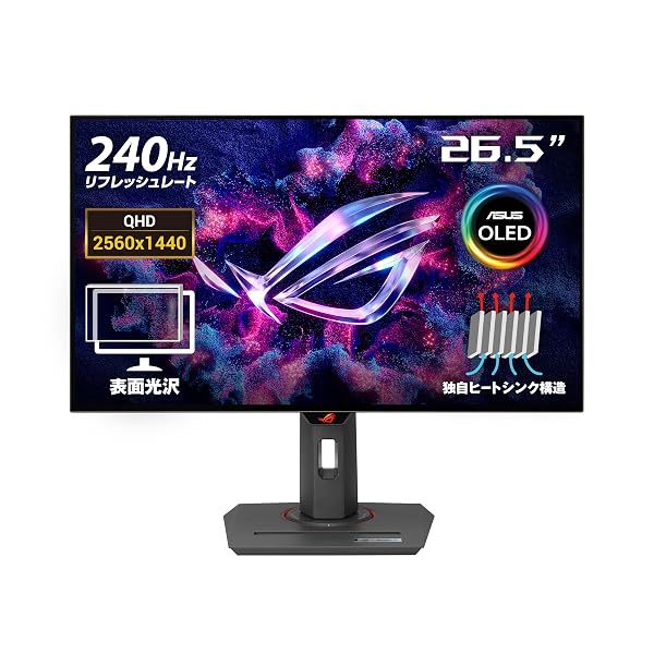 ASUS 有機EL ゲーミングモニター ROG Strix OLED XG27AQDMG (26.5インチ/2560x1440/WOLED 有機EL/240Hz/0.03ms(GTG)/|スプラウツLLC 店