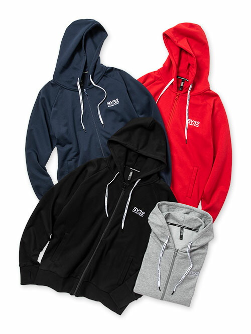 BASIC ZIP HOODIE Ver.2.0 SY32 by SWEET YEARS sweet years ＳＹ３２ SY ３２ 32 メンズ パーカー フーディー ジップ ジッパー アウター ベーシック スポーツ フットサル サッカー トレーニング ファッション シック おしゃれ BLK GRY NVY RED S-XXL TNS1770