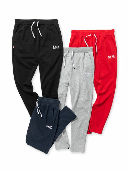 ベーシック SWEAT ZIP PANTS SY32 by SWEET YEARS sweet years ＳＹ３２ SY ３２ 32 メンズ 汗水 ズボン下 ロングズボン下 ロンパン ジップ 下つ方 ボトムス 長ズボン 第一義的 運動競技 フットサル 蹴球 形づくる 流行り物 BLK GRY NVY RED S-XXL TNS1773