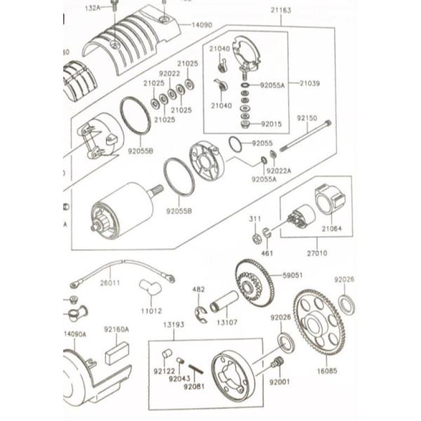 ゼファー400(ZR400C) マグネチックスイッチ (スターターリレー) 図中(27010番) 27010-0788 (27010-1209より品番統一) 1031K-27010-0788|エスピーエス