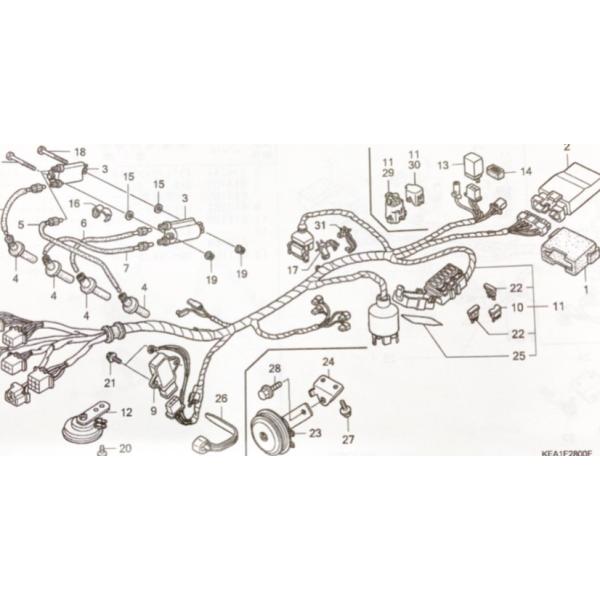 ホーネット250(MC31) レギュレーター (レギュレター レクチファイヤー レクチファイアー) 図中(9番) 31600-MV4-010 (31600-MV4-000より品番統一) 1230K-31600-MV4-010|エスピーエス