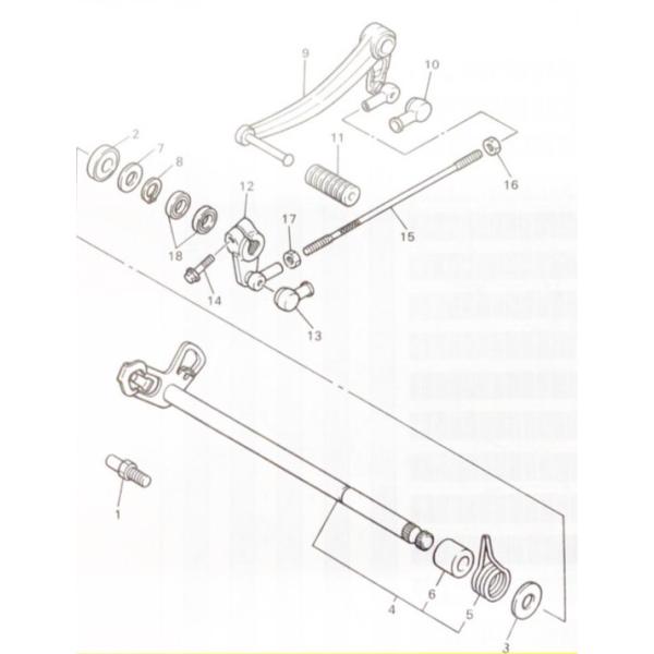 XJR1300(RP01J) チェンジペダル(シフトペダル)＆ラバー　図中(9番＆11番)　4KG-18111-00　132-18113-01 1372K-4KG-18111-00-132-18113-01｜エスピーエス