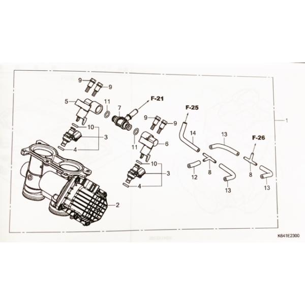 ホンダ純正部品 16400-K64-J01 スロットルボディ 図中(1番) 必ず部品番号にて適合確認 参考画像CBR250RR(MC51) 1438K-16400-K64-J01|エスピーエス