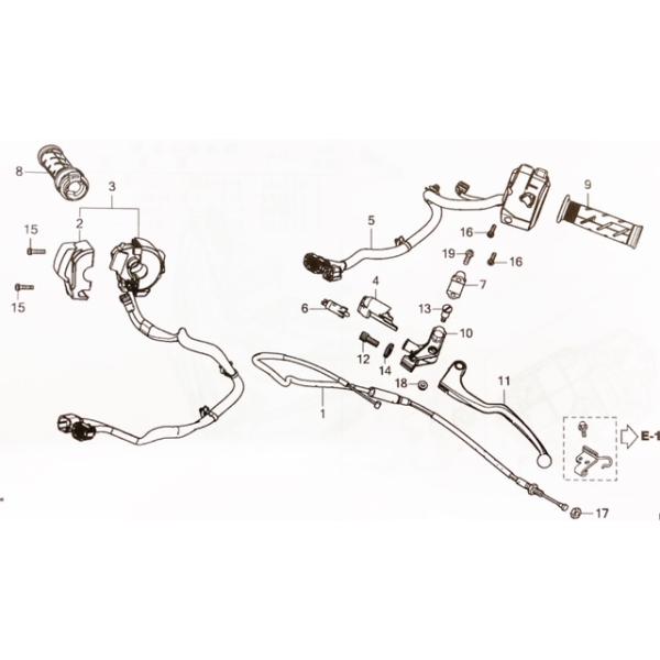 ホンダ純正部品　35135-K64-J03　(35135-K64-J01　35135-K64-J02)　ハンドルスイッチ右　図中(3番)　必ず部品番号にて適合確認　参考画像CBR250RR(MC51) 1441K-35135-K64-J03｜エスピーエス