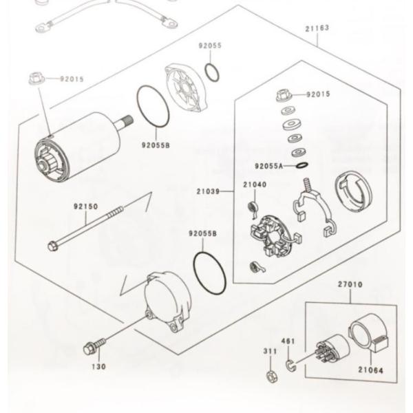 ゼファー1100RS(ZRT10A) マグネチックスイッチ(スターターリレー) 図中(27010番) 27010-0789 (27010-1312より品番統一) 287K27010-0789|エスピーエス