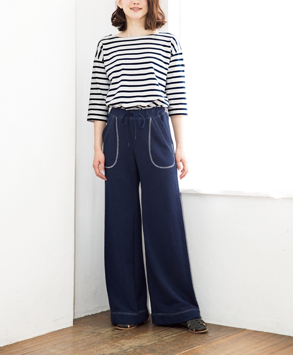 楽天市場 ニットワイドパンツ Designed By Yuko Katayama 型紙 S M L Llサイズ ブティック社 型紙 大人服 パターン 縫い代付き ソーイング レディース パンツ ワイド デザイナー かたやまゆうこ 4サイズ Sewing Pattern Studio