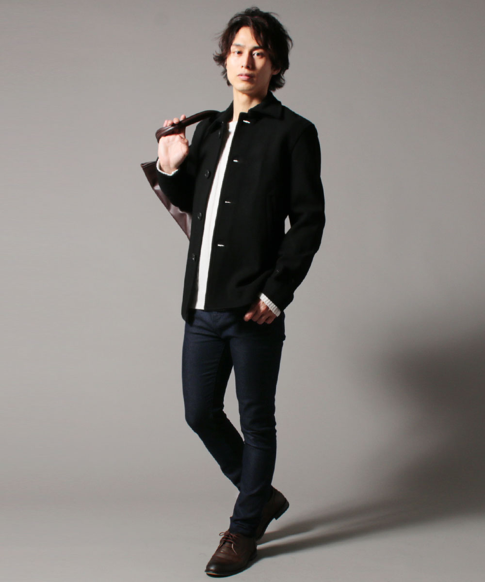 ステンカラーコート メンズ ウールメルトン コート ブランド アウター メンズ ピュアウールメルトン ショート丈 Audience オーディエンス Aud2681 Deerfieldtwpportage Com