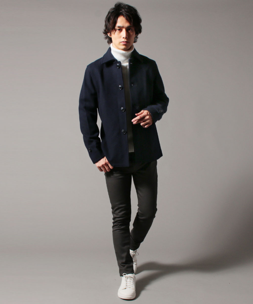 ステンカラーコート メンズ ウールメルトン コート ブランド アウター メンズ ピュアウールメルトン ショート丈 Audience オーディエンス Aud2681 Deerfieldtwpportage Com