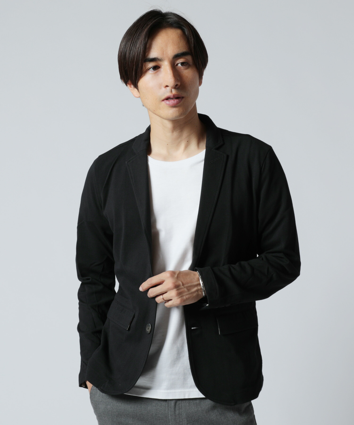 吸湿速乾 鹿の子 テーラードジャケット 鹿の子 汗ばむ季節を爽やかにするクールマックステーラードジャケット Coolmax ジャケット クールマックス ネイビー Sputnicks スプートニクス グレー メンズ ブラック メンズ 2ボタン ブラック