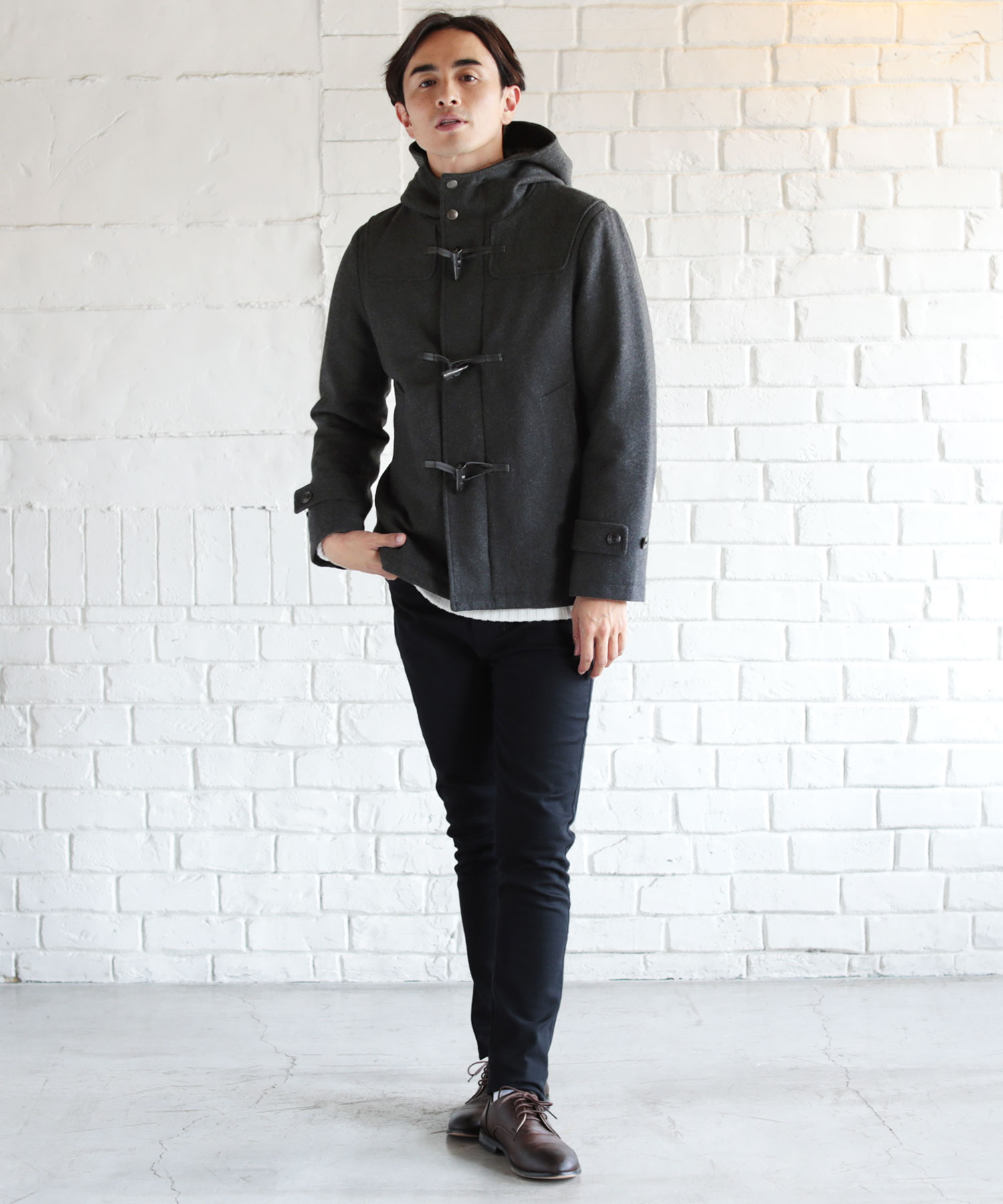 ダッフルコート メンズ アウター ブランド ショート丈 コート メルトン サーモライト中綿 Audience オーディエンス Aud7029 ブラック キャメル ネイビー チャコール S M L Xl Deerfieldtwpportage Com