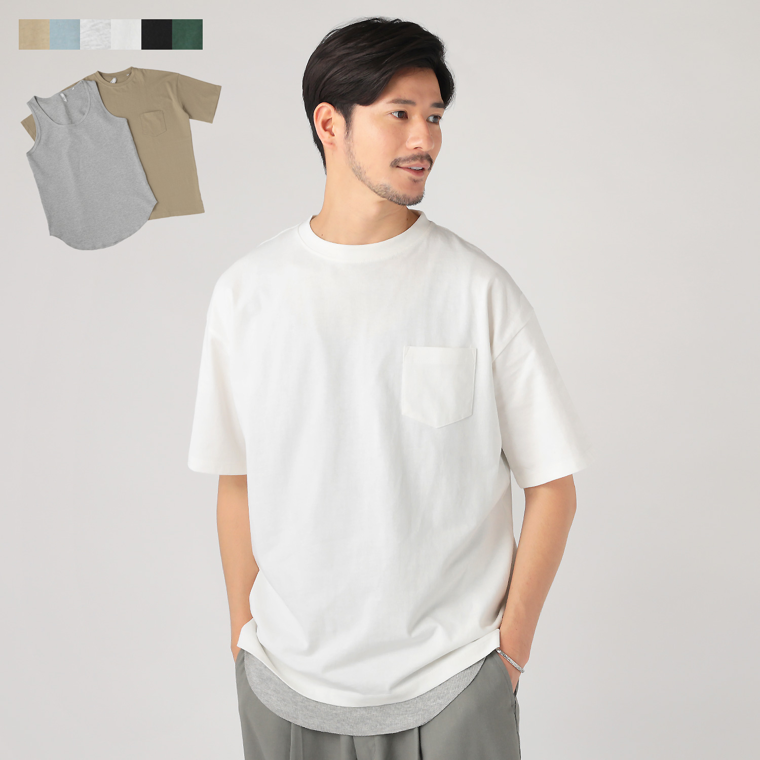 楽天市場】【SALE50】【2枚1組】 Tシャツ カットソー タンクトップ 