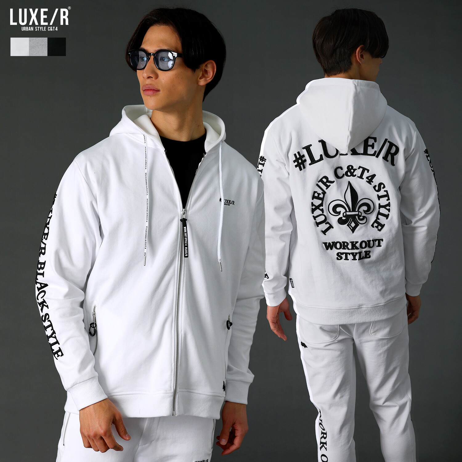 【セットアップ対応】 ゴルフウェア メンズ パーカー ジップアップパーカー フーディー 春 春服 長袖 ジム トレーニング ゴルフ スポーツ ストレッチ 立体刺繍 刺繍 ロゴ 英字 ラバー ジッパータブ ポリエステル レーヨン リブ 軽量 薄手 ジップ ジップアップ 46238｜Sputnicks（スプートニクス） 7,546円
