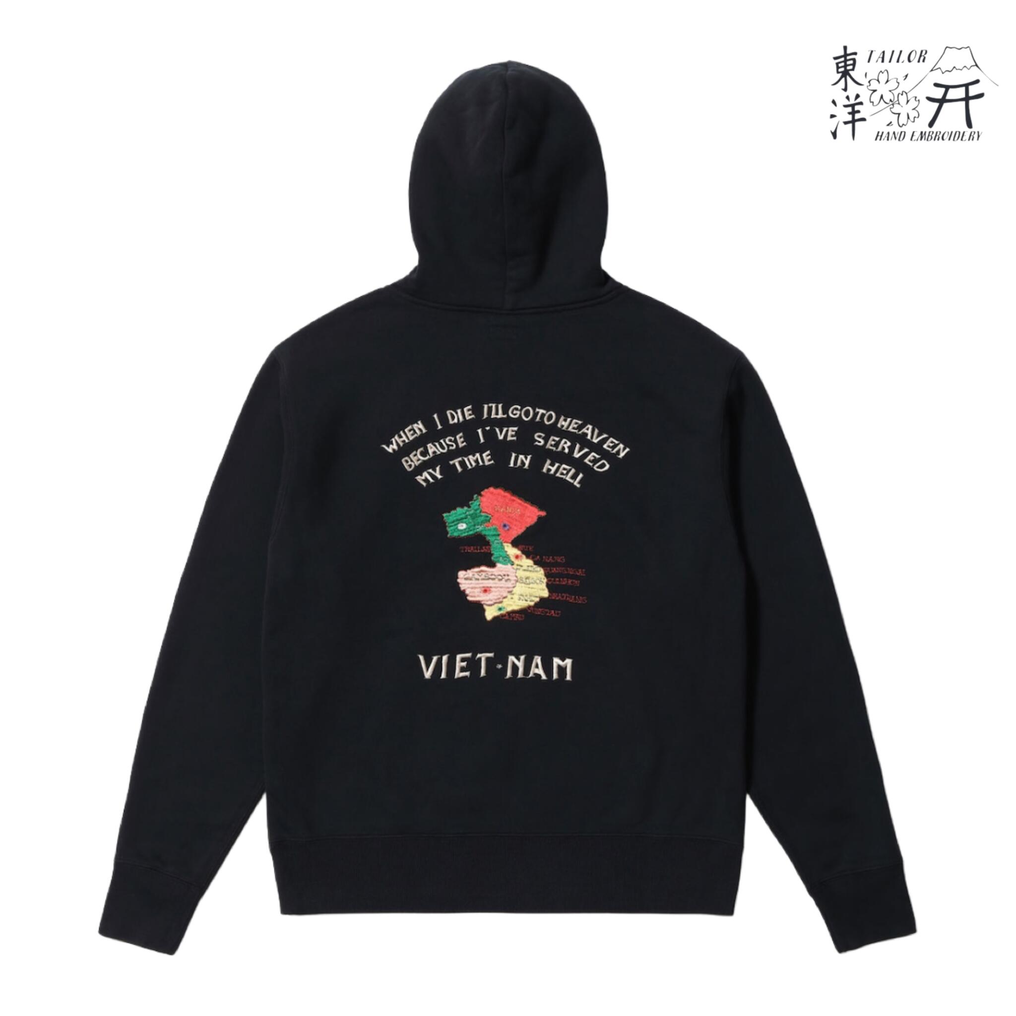 TAILOR TOYO (仕立て屋オリエント) SUKA HOODED PARKA EMBROIDERED “VIET-NAM” [TT69651] パーカー フーディー ベトジャン スカジャン 越南 軍用地図 虎 刺しゅう アメカジ メンズ 貨物輸送無料