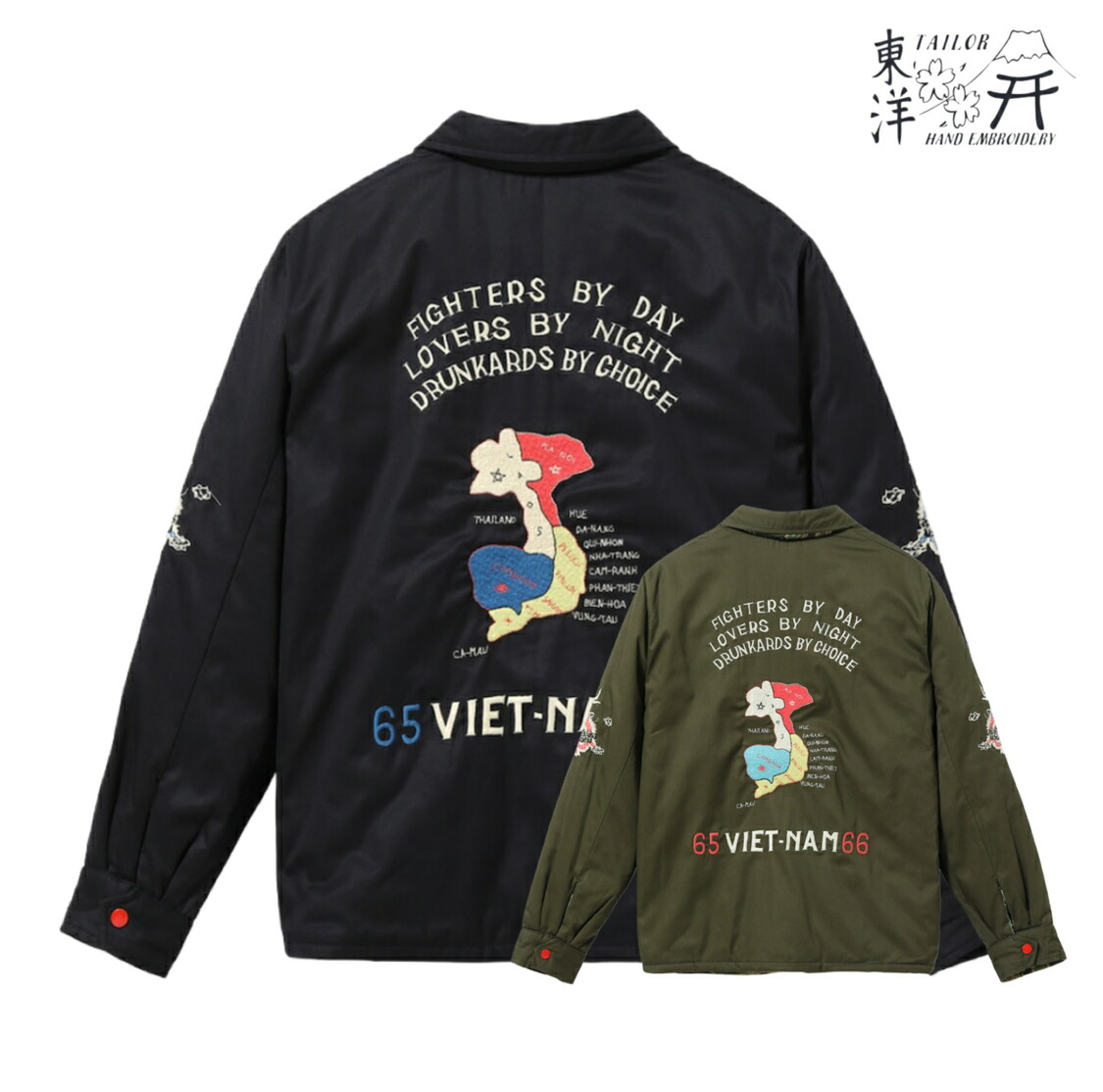 TAILOR TOYO (仕立て屋オリエント) Mid 1960s Style Reversible Vietnam Jacket “VIET-NAM MAP” × “LANDSCAPE” [TT15800] 越南上衣 差し上げ物 フエ省フバイ 越南軍用地図 刺しゅう アメカジ メンズ 貨物輸送無料