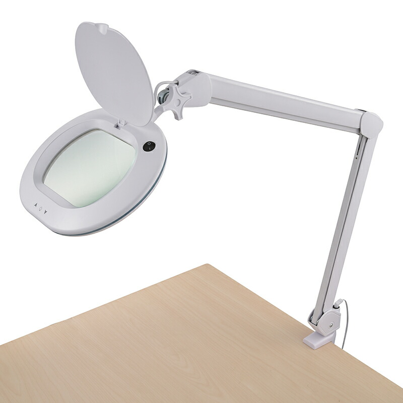 【メーカー在庫限り】 08-0783 ルーペ付きLEDアームライト（750lm/1.7倍/ホワイト） AS-L60BL-W 4971275807839