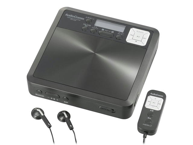 03-7255 オーム電機 【語学学習に便利】ポータブルCDプレーヤー（Bluetooth/再生スピード11段階/MP3再生/単３形&times;2本使用、USBの2電源/ブラック）CDP-560N 4971275372559｜スパート 6,671円