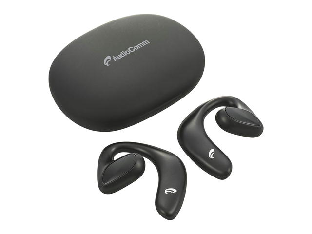 完全ワイヤレスホン オフセットイヤーフックスタイル 連続再生約7.5時間防水性能IPX4ブラック 03-2252 4971275322523 HP-W600N (株)オーム電機