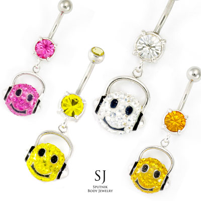 【楽天市場】へそピアス14G スマイリー ニコちゃん スマイル 金アレ対応 アレルギーフリー Smiley ボディピ...