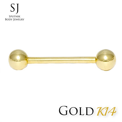 引っ切り無い バーベル 14G 14粍 上半身ピアス 14金 14K 舌 舌