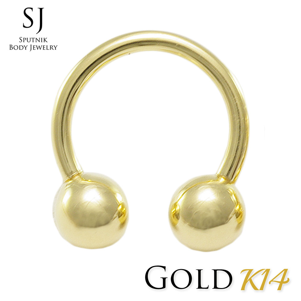 14K 16G 8粍 上半身ピアス 14金 サーキュラーバーベル