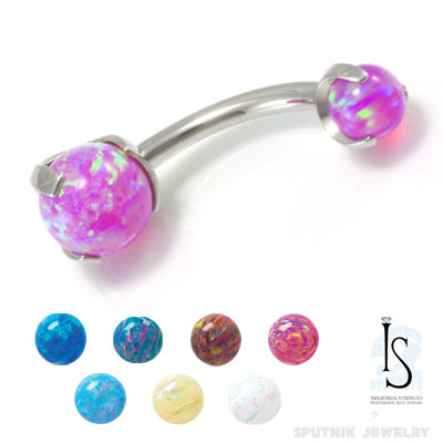 Industrial Strength へそピアス ボディピアス シンセティック オパール 14G|sputnik jewelry