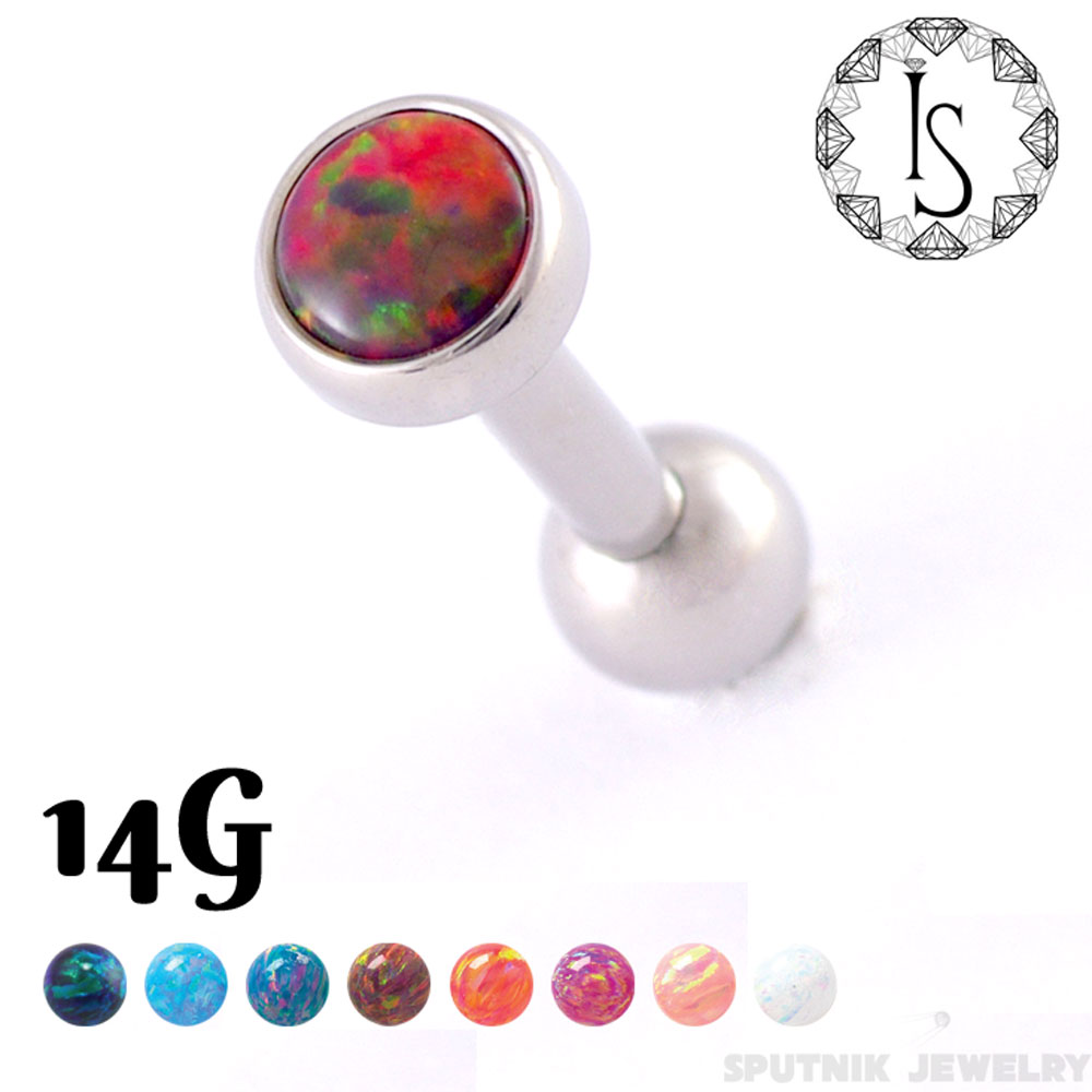 楽天市場 Industrial Strength ボディピアス オパール カボション ラブレット 14g 6mm 8mm チタン製 Sputnik Jewelry