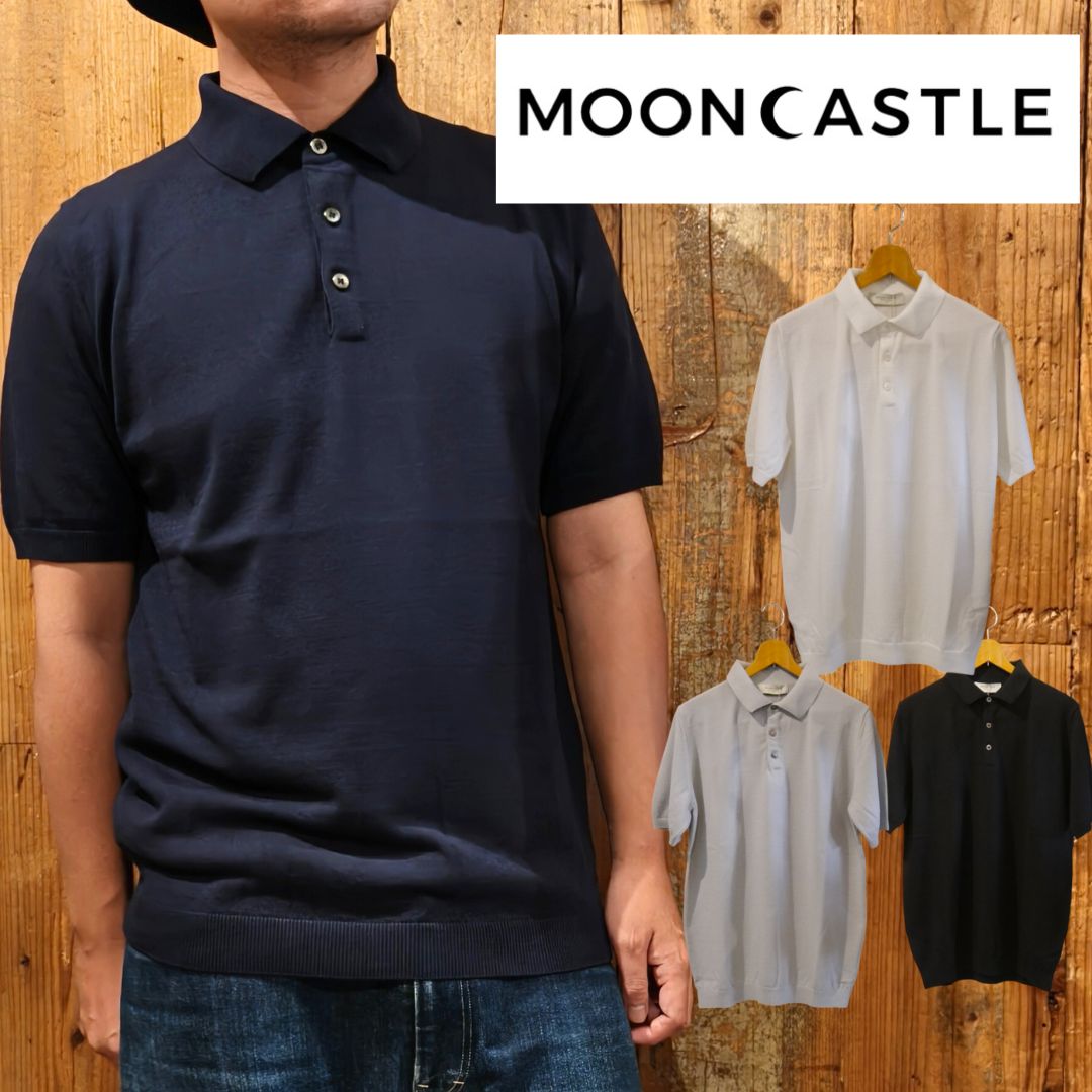 MOONCASTLE 内燃機関綿織物 スポーツシャツ  ムーンキャッスル 編み物ポロ 半袖 編み物 ティーシャツ 朱夏ティーシャツ 半袖ティーシャツ 御召しもの フォーマル 心地好い 集積回路2 メンズ レディース ユニ一発やる 世田谷軍事基地
