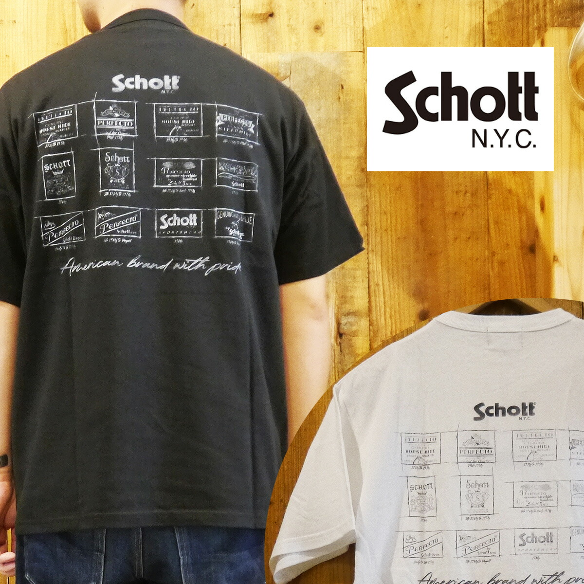 Schott ショット WASH T-SHIRT ADVERTISEMENT 半袖Tシャツ Schott/ショット/SNOWWASH T-SHIRT ADVERTISEMENT/スノー