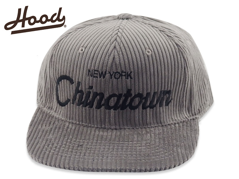 ☆HOOD HAT【フードハット】CHAINATOWN CORDUROY SNAPBACK GREY/BLACK ニューヨーク チャイナタウン コーデュロイ グレー/ブラック スナップバック 18921[MADE IN USA LOS ANGELES NWA]