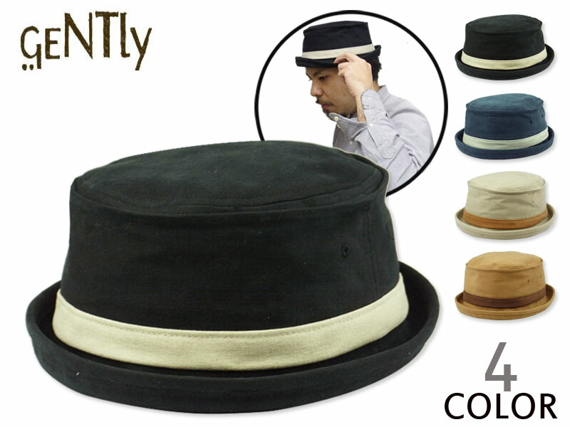 ☆上質コットン使用の新商品！GENTLY【ジェントリー】 PREMIUM COTTON PORKPIE HAT プレミアムコットン ポークパイハット 14312　10P19Dec15