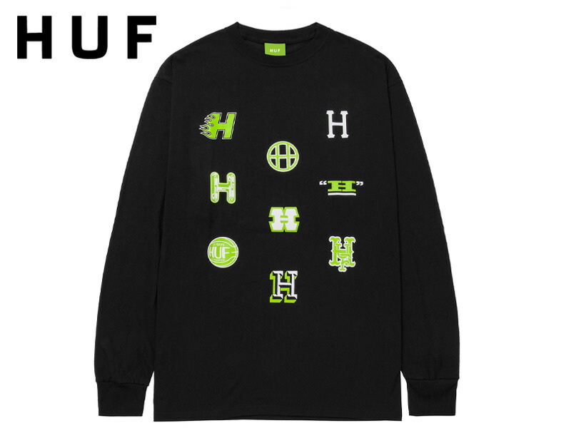 ☆HUF【ハフ】ALLSTAR TEAM LONG SLEEVE TEE BLACK ロングスリーブ ブラック 20707 [スケボー スケートボード メンズ レディース]